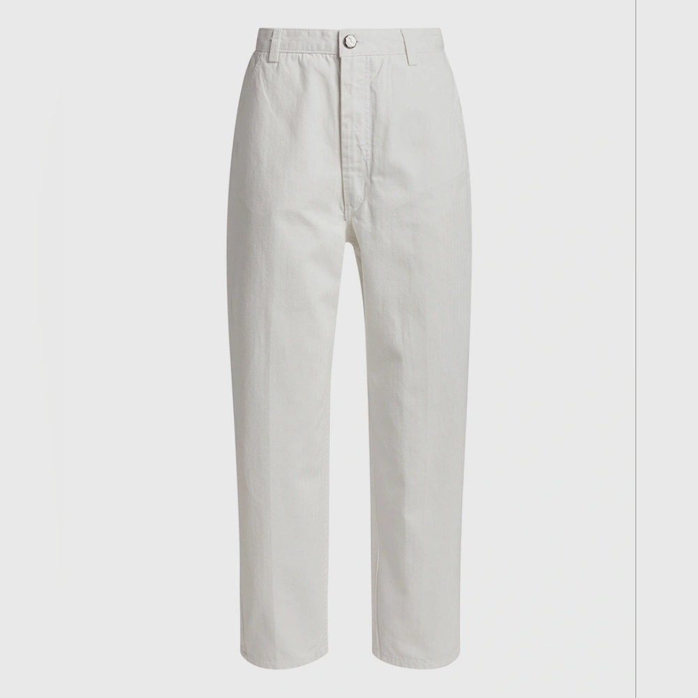 Rachel Comey White Denim High Waist Straight Leg Jeans